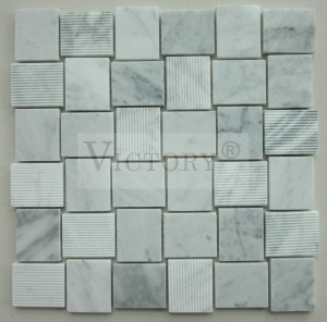 Outdoor Mosaic Tiles Floor And Decor Mosaic Tile Mosaic Floor Tiles Mosaic Bathroom Floor Tiles Marble Mosaic Floor Tile Natural Carrara White Marble Stone Mosaics for Home, Hotel Wall Mixed Brown Color Decorative Pattern Stone Mosaic