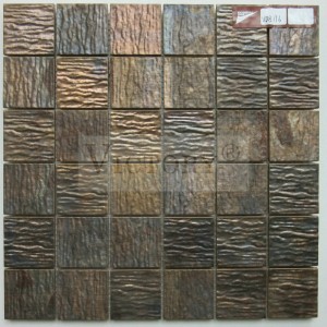 Copper Metal Pattern Backsplash mosaic Tile for Wall Bronze Style Antique Copper Mosaic Tile Metal Art Mosaic Wall Tiles for Backsplash