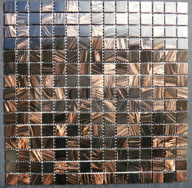 Black Mosaic Tile Pool Mosaic Tiles Mosaic Tiles For Shower Floor Mosaic Bathroom Accessories Decoration Wall Tile Golden Line Dark brown Glass Mosaic Brown Crystal Glossy Brick Pattern Glass Tiles Mosaic Bathroom and Kitchen Tile Brown Crystal Glass Mosaic Featured Image