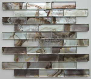 Glass Mosaic Tiles Wall Decoration Mosaic by Mother of Pearl Shell Made Mosaic Wall Tiles Laminated Crystal Glass Mosaic Backsplash Glass Mosaic