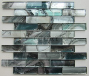 Glass Mosaic Tiles Wall Decoration Mosaic by Mother of Pearl Shell Made Mosaic Wall Tiles Laminated Crystal Glass Mosaic Backsplash Glass Mosaic