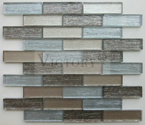 China Factory Laminated Crystal Tiles Mosaic Design for Indoor Decor