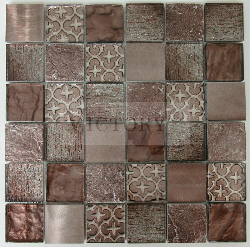 The Art Mosaic Factory –  Metal Mosaic Tiles Glass And Stone Mosaic Tile Red Mosaic Tiles Green Mosaic Tile Colorful Mosaic Tile – VICTORY MOSAIC