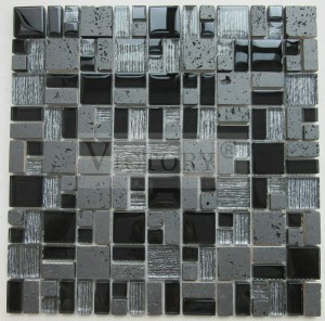 Black Glass Mosaic Tile Stone Mosaic Tiles Glass And Stone Mosaic Tile Kitchen Backsplash Mosaic Tile Glass