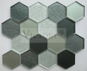 Hexagon Mosaic Tile Glass Mosaic Tile Backsplash Mosaic Wall Decor