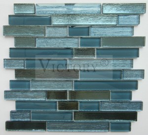 High Quality Home Improvement Crystal Strip Glass Tile Mosaics France Style Restaurant Wall Decorative Mosaic Tile Strips