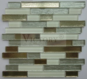 High Quality Home Improvement Crystal Strip Glass Tile Mosaics France Style Restaurant Wall Decorative Mosaic Tile Strips