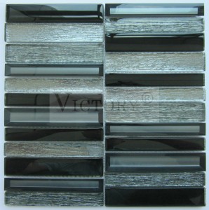 Mosaic Glass Art Dining Room Wall Decorative 8mm Glass Mosaic Tile Strips Crystal Strip and Glass Mosaic for Wall