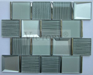 Fancy Tiles And Mosaics Company –  Crystal Mosaic Clear Crystal Glass Mixed Metal Blend Mosaic for Wall and Backsplash Chinese Decorative Crystal Glass Mosaic Tile Manufacturer – VICTO...