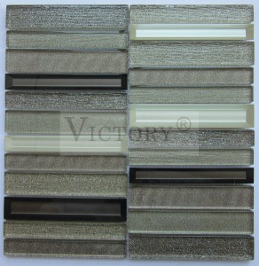 Mosaic Glass Art Dining Room Wall Decorative 8mm Glass Mosaic Tile Strips Crystal Strip and Glass Mosaic for Wall