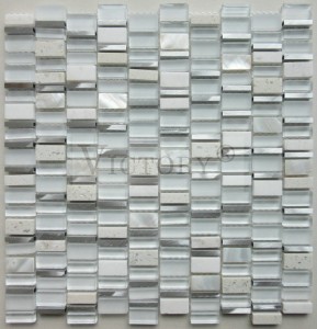Supply High Quality Glass Stone Mosaic Tiles Kitchen Splash Baffle Glass Crystal Glass Mosaic Small Squares