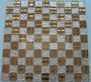Mirror Mosaic Tiles Mosaic Mirror Wall Décor Square Mosaic Tiles Rectangle Mosaic Tiles Custom Made Hand Cutting Wall Decoration Image Mosaic Tile Golden Color Glass Mosaic for Hotels/Casino Projects Wall Decoration