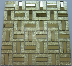 Mirror Mosaic Tiles Mosaic Mirror Wall Décor Square Mosaic Tiles Rectangle Mosaic Tiles Custom Made Hand Cutting Wall Decoration Image Mosaic Tile Golden Color Glass Mosaic for Hotels/Casino Projects Wall Decoration