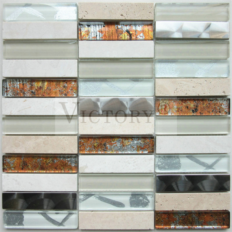 Victory Mosaic Art Glass and Stone Mosaic Tile Stone Mosaic Backsplash White Glass Mosaic Tile Backsplash Featured Image