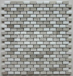 Porcelain Ceramic Mosaic Tile Rectangle Mosaic Tiles Ceramic Mosaic Tile Backsplash Featured Design Long Strip Porcelain Mosaic Tiles Ceramic Mosaic for Kitchen Backsplash Wall Coffee Shop Decorati...