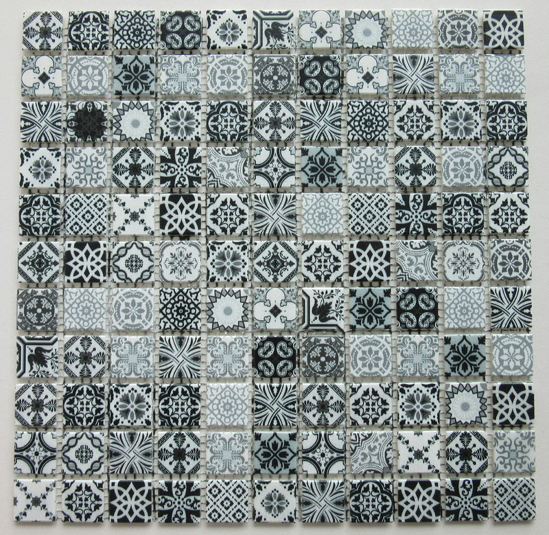 Wholesale Aluminum Mosaic Tile –  Flower Mosaic Square Mosaic Tiles Mosaic Kitchen Backsplash Mosaic Bathroom Tiles Foshan High Temperature Inkjet Imitation Cloth Pattern Glass Mosaic New De...