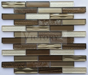 Strip Shine Crystal Glass Mosaic Classical Style Hot Sale Glass Mosaic for Kitchen Backsplash Tiles 3D Inkjet Classic Moroccan Design Colorful Glass Material Mosaic Backsplash Tile