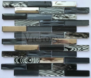 Strip Shine Crystal Glass Mosaic Classical Style Hot Sale Glass Mosaic for Kitchen Backsplash Tiles 3D Inkjet Classic Moroccan Design Colorful Glass Material Mosaic Backsplash Tile