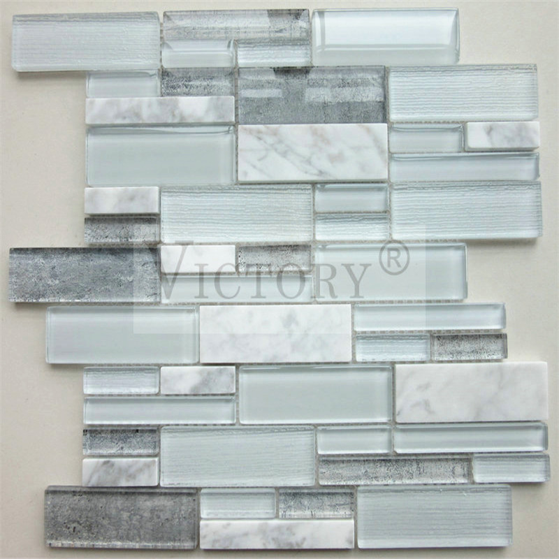 Canton Victory Glass and Stone Mosaic Tile Carrara Marble Mosaic Tiles Marble Mosaic Tile Backsplash Featured Image