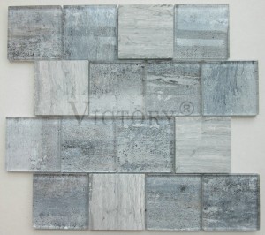 Germany Style Building Decoration Material Crystal Mosaic Tile China Manufacturing Glass Mix Stone Mosaics Decor Tile