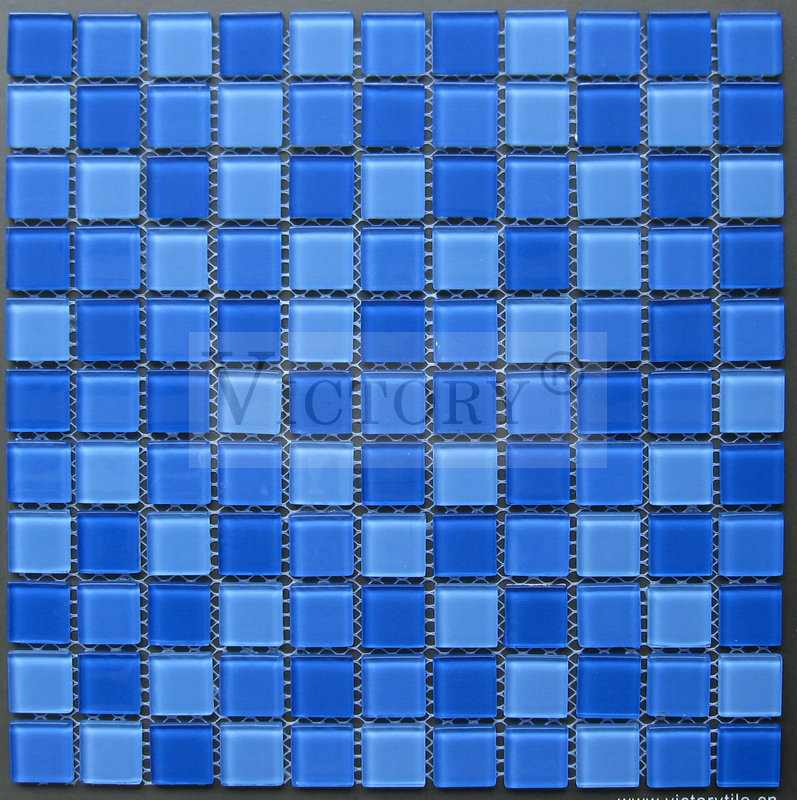 Mosaic Marbles Wholesale –  Green Mosaic Tile Red Mosaic Tiles Blue Mosaic Tile Colorful Mosaic Tile Small Mosaic Tiles Square Thickness 4mm Square Dark Blue Glass Mosaic for SPA Design Fosh...
