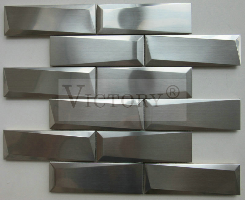 China Green Glass Mosaic Tile Factory –  Factory New Design of Stainless Steel Mosaic Strip Shape Metal Decoration Mosaic Tile Made by Stainless Steel – VICTORY MOSAIC