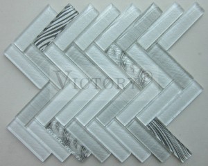 Backsplash Glass Mosaic Tile High Quality Bathroom Wholesale Crystal Strip Herringbone Glass Mosaic Arch Form Glass Mosaic Hot-Sale in America