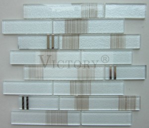 Mosaic Tile Glass Hot Sale Hand Painted Indoor White Glass Mosaic Tile Handmade Glass Mosaic Pictures in Foshan