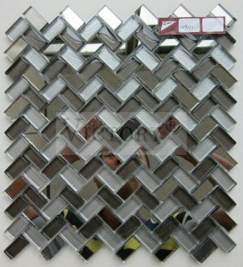 Brown/Gray Backsplash Herringbone Glass Mosaic Tile for Wall Decoration Dream House Mosaic Light Grey Design Strip Shape Glass Crystal Mosaic Deco Tile