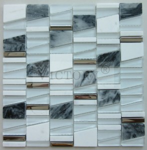 Irregular Strip Stone Crystal Glass Mosaic Tiles for Wall Decoration Shell Mosaic of Mix Color Irregular for Decoration Bathroom and Restaurant Beautiful Mother of Pearl