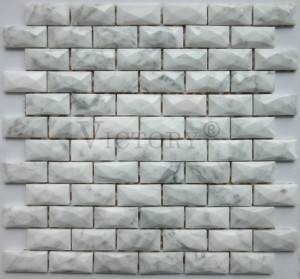 Luxurious Home Decoration Bright Color Bevel Marble Stone Mosaic Tile Brick 3D Wall Tiles Mosaic Natural Stone Mosaic Tile Crystal Stone Mosaic Tile Stone Mosaic Art Split Face Stone Mosaic Tiles S...