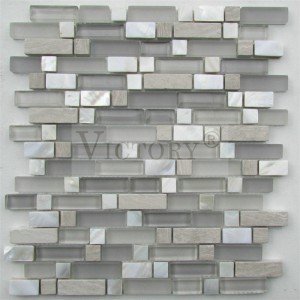 Foshan Victory Seashell Mosaic Tile White Glass Mosaic Tile Mother of Pearl Mosaic Tiles