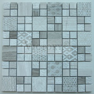 Mosaic Border Tiles –  Carving Pattern White/Beige/Brown/Black Bathroom Wall/Flooring Kitchen Backspalsh Marble Mosaic Tile Stone Mosaic Backsplash Square Mosaic Tiles Rectangle Mosaic Tiles...