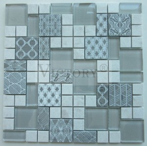 Carving Pattern White/Beige/Brown/Black Bathroom Wall/Flooring Kitchen Backspalsh Marble Mosaic Tile Stone Mosaic Backsplash Square Mosaic Tiles Rectangle Mosaic Tiles Mosaic Subway Tile Stone Mosaic Shower