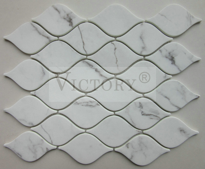 Best Marble Mosaic Floor Tile –  Glass Mosaic Tile Bathroom Waterproof Tiles Wave Recycled Glass Mosaic Fullbody Glass Mosaic – VICTORY MOSAIC