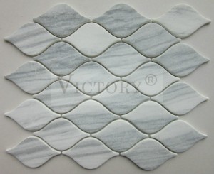 Glass Mosaic Tile Bathroom Waterproof Tiles Wave Recycled Glass Mosaic Fullbody Glass Mosaic