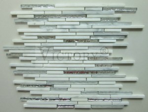 Hot Sale Wall Decor Carving Marble and Stone Mosaic Tiles Bathroom Wall Backsplash White Glass Mixed Stone Mosaic Tile Price