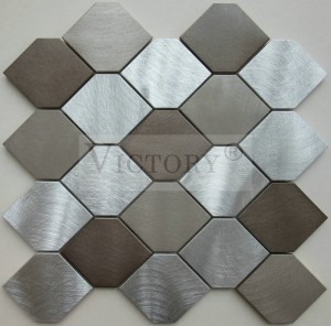 Hexagon Brushed Aluminum Mosaic Metal Mosaic for Wall Decoration