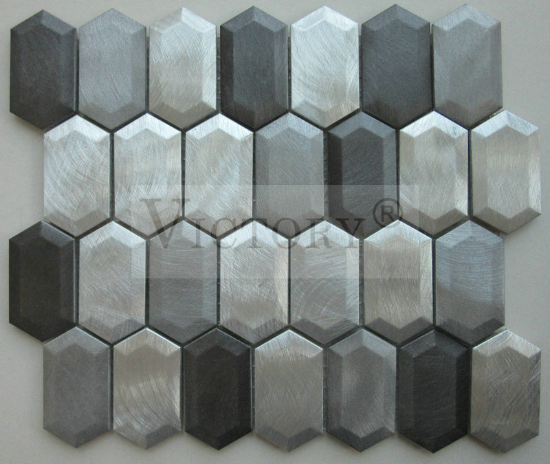 Aluminum Mosaic 3D Hexagon Mosaic Tile Metallic Mosaic Bathroom Tiles Marble And Glass Mosaic Tile Featured Image