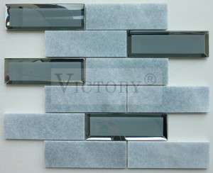 Modern Decoration Marble Stone Mix Mirror Glass Tile Mosaics Victory Bathrooms Designs Marble Mosaic Wall Mirror Glass Brick Mosaic Tile