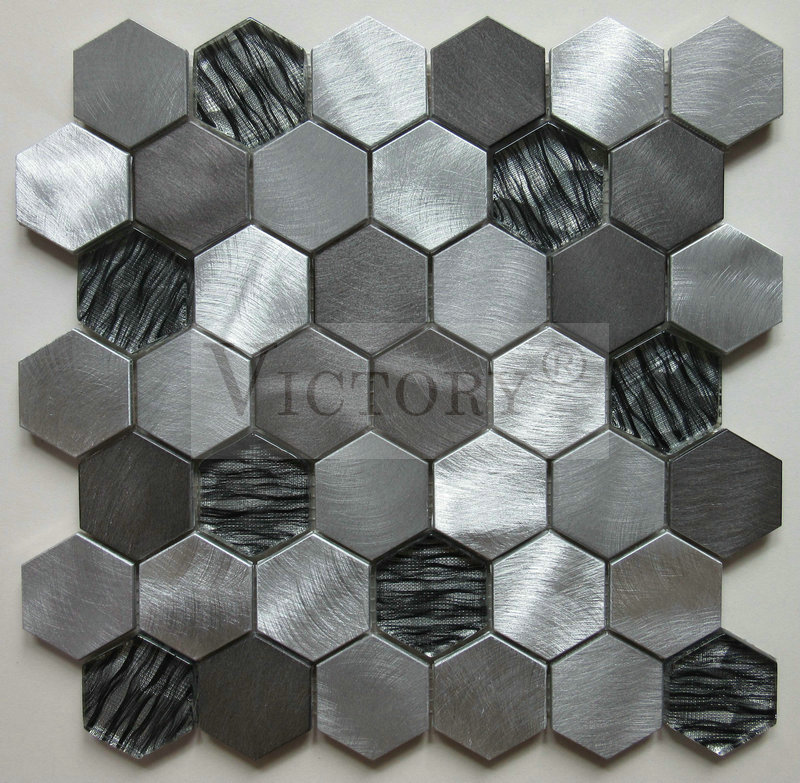 Mosaic Backsplash China –  Hexagon Mosaic Tile Aluminum Mosaic Glass Mosaic Tiles Mosaic Kitchen Backsplash Mosaic Design – VICTORY MOSAIC