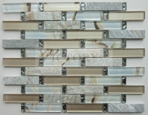 Top Selling Bianco Carrara Mosaic Glass Laminated Glass Mosaic for Bathroom and Kitchen New Stone Pattern Art Laminated Glass Mosaic Tile for Wall