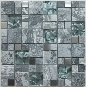 Custom Pool Mosaic –  Grey Marble Mosaic Popular Design for Wall and Floor Decoration New Style Fabric Texture Design Aluminum Metal Mosaic for Modern Wall Decoration – VICTORY MOSAIC