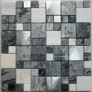 Victory Wave Grey Marble Mosaic China Stone Natural Stone Mosaic Tile Marble Mosaic Tile Backsplash