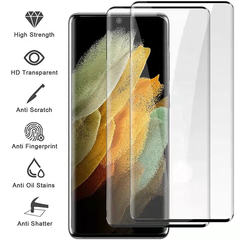 Chinese Professional Screen Protector Tpu - 3D Hot Bending Tempered Glass Screen Protector for Samsung Galaxy S22 Ultra fingerprint unlock – Moshi
