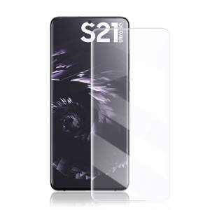 Screen Protector For Samsung Galaxy S21 Ultra 6.8-Inch 9H Hardness HD Clear Anti Scratch Ultrasonic Fingerprint Support 3D Curved UV Tempered Glass