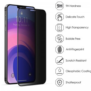 Factory supplied China iPhone 11 PRO Max Privacy Glass Full Screen Tempered Glass Screen Protector