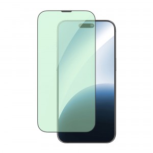 For iPhone 15 Plus Green-Ray Protection Screen Protector 6.7-inch Anti Blue Light Tempered Glass Film