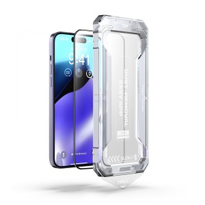 Premium Auto Alignment Kit for iPhone 15 Pro Max Tempered Glass Screen Protector – Easy Install, Bubble-Free and Dust Free