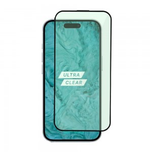 For iPhone 15 Green-Ray Protection For Eyes Screen Protector Blue-Light Blocking Anti-blue Ray 9H Hardness Tempered Glass